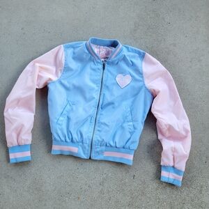 Melanie Martinez Cry Baby Blue Pink Pastel Bomber Jacket Heart Small